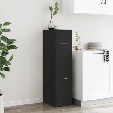 vidaXL Συρταριέρα Γενικής Χρήσης Μαύρο 30x41x118cm Επεξ. Ξύλο 1 τεμ.