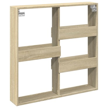 vidaXL Ντουλάπι Τοίχου Sonoma Δρυς 80x15x80cm Επεξεργασμένο Ξύλο 1 τεμ.