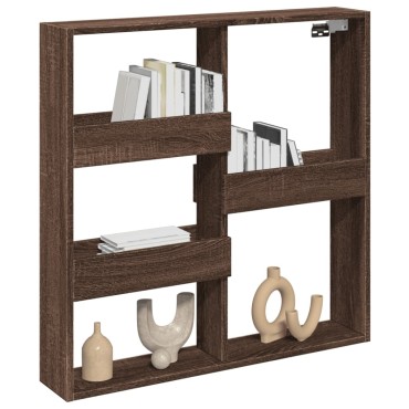 vidaXL Ντουλάπι Τοίχου Καφέ Δρυς 80x15x80cm Επεξεργασμένο Ξύλο 1 τεμ.