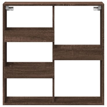 vidaXL Ντουλάπι Τοίχου Καφέ Δρυς 80x15x80cm Επεξεργασμένο Ξύλο 1 τεμ.