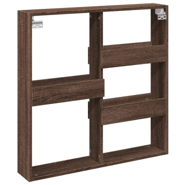 vidaXL Ντουλάπι Τοίχου Καφέ Δρυς 80x15x80cm Επεξεργασμένο Ξύλο 1 τεμ.