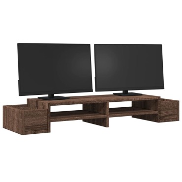 vidaXL Βάση Οθόνης με Αποθ. Καφέ Δρυς 100x27x15 εκ. Επεξεργ. Ξύλο