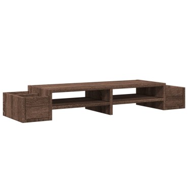 vidaXL Βάση Οθόνης με Αποθ. Καφέ Δρυς 100x27x15 εκ. Επεξεργ. Ξύλο