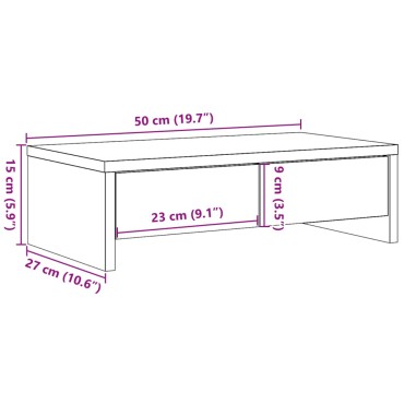 vidaXL Βάση Οθόνης Sonoma Δρυς 50x27x15 εκ. από Επεξεργασμένο Ξύλο