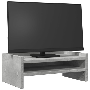 vidaXL Βάση Οθονών Γκρι του Σκυροδέματος 42x24x16 εκ. από Επεξ. Ξύλο