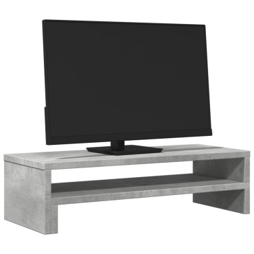 vidaXL Βάση Οθονών Γκρι του Σκυροδέματος 54x22x15 εκ. από Επεξ. Ξύλο
