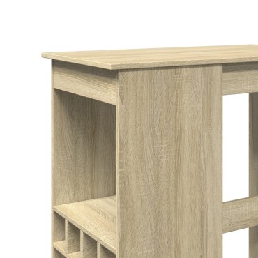 vidaXL Τραπέζι Μπαρ με Ράγες Sonoma Δρυς 90x47,5x103,5cm Επεξεργ. Ξύλο 1 τεμ.