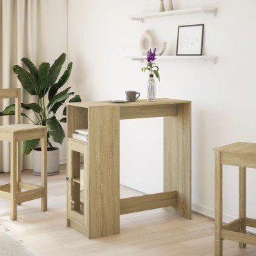 vidaXL Τραπέζι Μπαρ με Ράγες Sonoma Δρυς 101x40x103,5cm Επεξεργ. Ξύλο 1 τεμ.