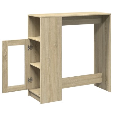 vidaXL Τραπέζι Μπαρ με Ράγες Sonoma Δρυς 101x40x103,5cm Επεξεργ. Ξύλο 1 τεμ.