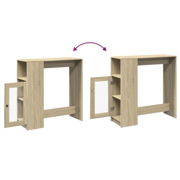 vidaXL Τραπέζι Μπαρ με Ράγες Sonoma Δρυς 101x40x103,5cm Επεξεργ. Ξύλο 1 τεμ.
