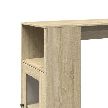vidaXL Τραπέζι Μπαρ με Ράγες Sonoma Δρυς 101x40x103,5cm Επεξεργ. Ξύλο 1 τεμ.