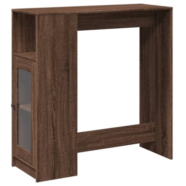 vidaXL Τραπέζι Μπαρ με Ράγες Καφέ Δρυς 101x40x103,5cm Επεξεργ. Ξύλο 1 τεμ.