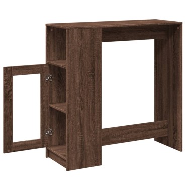 vidaXL Τραπέζι Μπαρ με Ράγες Καφέ Δρυς 101x40x103,5cm Επεξεργ. Ξύλο 1 τεμ.