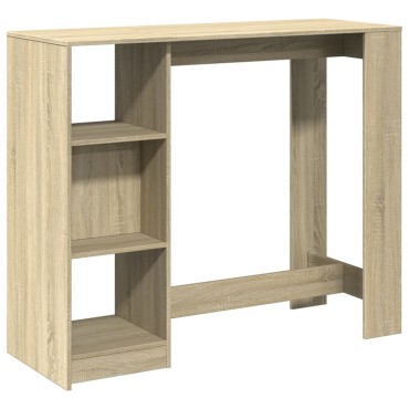 vidaXL Τραπέζι Κονσόλα με Ράφι Sonoma Δρυς 124x46x103,5cm Επεξ. Ξύλο 1 τεμ.