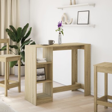 vidaXL Τραπέζι Κονσόλα με Ράφι Sonoma Δρυς 124x46x103,5cm Επεξ. Ξύλο 1 τεμ.
