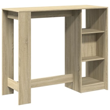 vidaXL Τραπέζι Κονσόλα με Ράφι Sonoma Δρυς 124x46x103,5cm Επεξ. Ξύλο 1 τεμ.