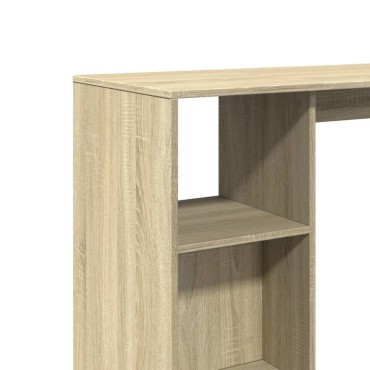 vidaXL Τραπέζι Κονσόλα με Ράφι Sonoma Δρυς 124x46x103,5cm Επεξ. Ξύλο 1 τεμ.