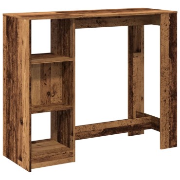 vidaXL Τραπέζι Μπαρ με Ράγες 124x46x103,5cm Επεξεργ. Ξύλο 1 τεμ.
