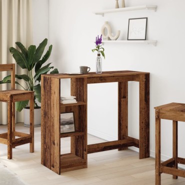 vidaXL Τραπέζι Μπαρ με Ράγες 124x46x103,5cm Επεξεργ. Ξύλο 1 τεμ.
