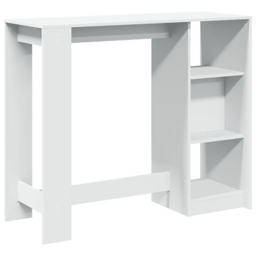 vidaXL Τραπέζι Κονσόλα με Ράφι Λευκό 124x46x103,5cm Επεξεργ. Ξύλο 1 τεμ.