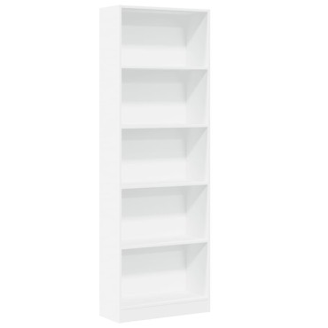 vidaXL Βιβλιοθήκη Λευκή 60x24x176cm από Επεξεργασμένο Ξύλο 1 τεμ.