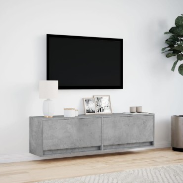 vidaXL Έπιπλο Τηλεόρασης με LED Γκρι Σκυροδέματος 140x31x38cm