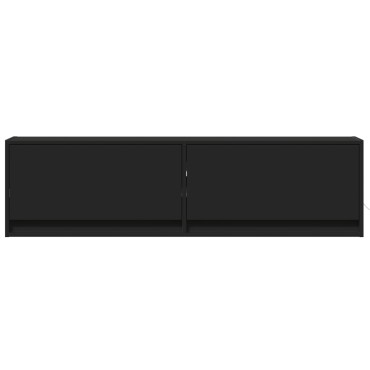 vidaXL Έπιπλο Τοίχου Τηλεόρασης με LED Μαύρο 140x31x38cm