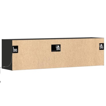 vidaXL Έπιπλο Τοίχου Τηλεόρασης με LED Μαύρο 140x31x38cm
