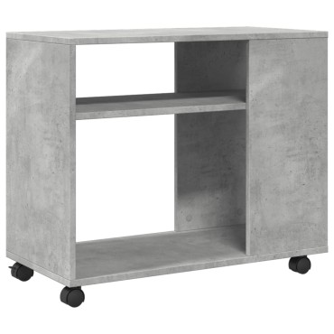 vidaXL Βοηθητικό Τραπέζι με Ρόδες Γκρι Σκυρ 70x35x60cm Επεξ. Ξύλο 1 τεμ.