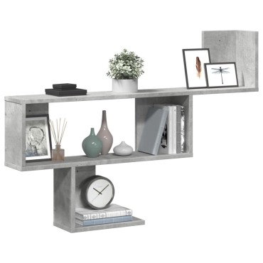 vidaXL Ραφιέρα Τοίχου Γκρι Σκυροδέματος 100x15x70cm από Επεξ. Ξύλο 1 τεμ.