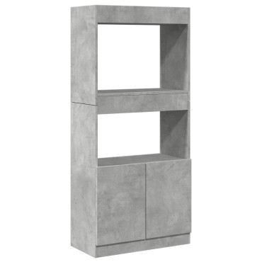 vidaXL Ντουλάπι Γκρι Σκυρ. 63x33x140cm από Επεξεργασμένο Ξύλο 1 τεμ.