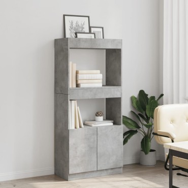 vidaXL Ντουλάπι Γκρι Σκυρ. 63x33x140cm από Επεξεργασμένο Ξύλο 1 τεμ.