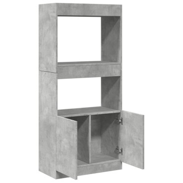 vidaXL Ντουλάπι Γκρι Σκυρ. 63x33x140cm από Επεξεργασμένο Ξύλο 1 τεμ.