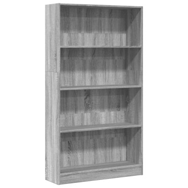 vidaXL Βιβλιοθήκη Γκρι Sonoma 80x24x143cm από Επεξεργασμένο Ξύλο 1 τεμ.