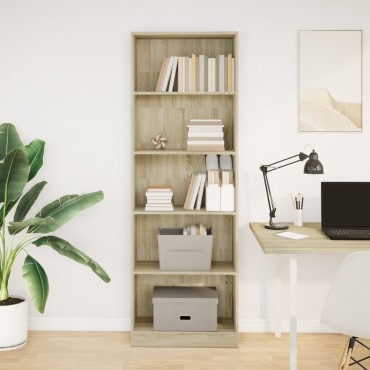 vidaXL Βιβλιοθήκη Sonoma Δρυς 60x24x176cm από Επεξεργασμένο Ξύλο 1 τεμ.