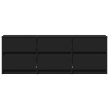 vidaXL Έπιπλο Τηλεόρασης με LED Μαύρο 140x34x50cm από Επεξ. Ξύλο