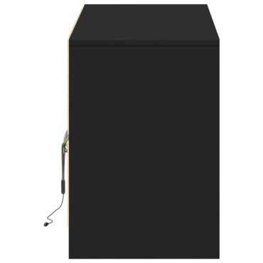 vidaXL Έπιπλο Τηλεόρασης με LED Μαύρο 140x34x50cm από Επεξ. Ξύλο