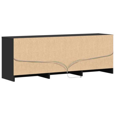 vidaXL Έπιπλο Τηλεόρασης με LED Μαύρο 140x34x50cm από Επεξ. Ξύλο