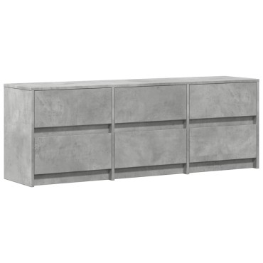 vidaXL Έπιπλο Τηλεόρασης με LED Γκρι Σκυρ. 140x34x50cm Επεξ. Ξύλο