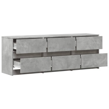 vidaXL Έπιπλο Τηλεόρασης με LED Γκρι Σκυρ. 140x34x50cm Επεξ. Ξύλο