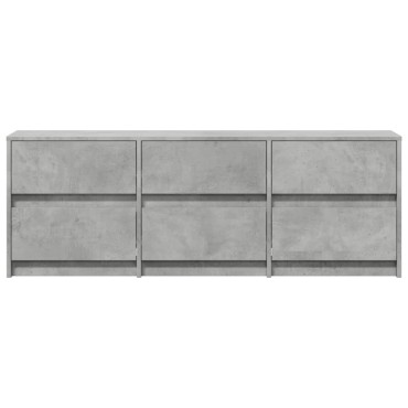 vidaXL Έπιπλο Τηλεόρασης με LED Γκρι Σκυρ. 140x34x50cm Επεξ. Ξύλο
