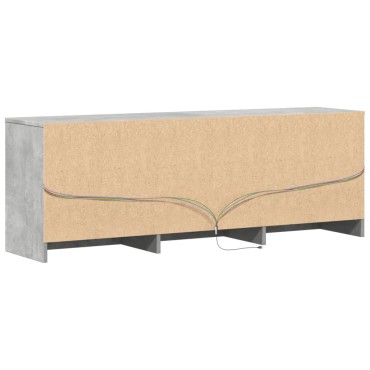 vidaXL Έπιπλο Τηλεόρασης με LED Γκρι Σκυρ. 140x34x50cm Επεξ. Ξύλο