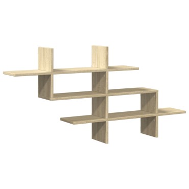vidaXL Ράφι Τοίχου Sonoma Δρυς 124,5x18x60,5cm από Επεξ. Ξύλο 1 τεμ.