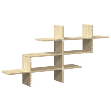 vidaXL Ράφι Τοίχου Sonoma Δρυς 124,5x18x60,5cm από Επεξ. Ξύλο 1 τεμ.