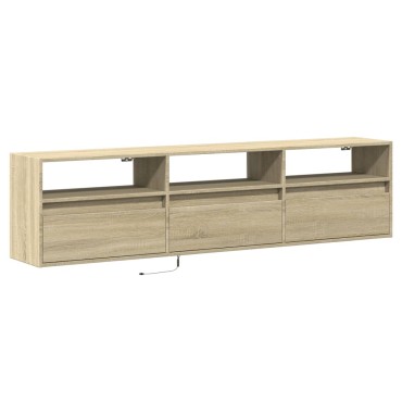 vidaXL Έπιπλο Τοίχου Τηλεόρασης με LED Sonoma Δρυς 180x31x45cm