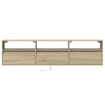 vidaXL Έπιπλο Τοίχου Τηλεόρασης με LED Sonoma Δρυς 180x31x45cm