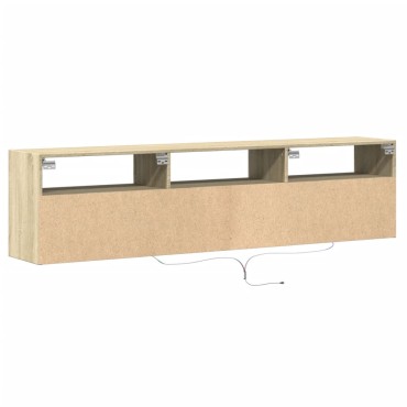 vidaXL Έπιπλο Τοίχου Τηλεόρασης με LED Sonoma Δρυς 180x31x45cm