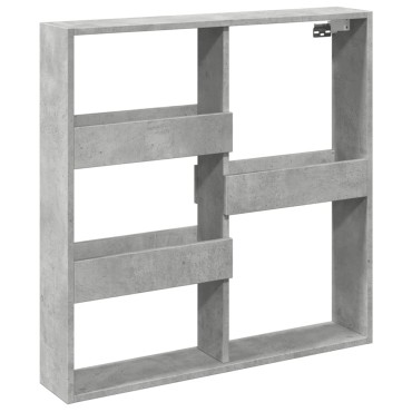 vidaXL Ντουλάπι Τοίχου Γκρι Σκυρ. 80x15x80cm Επεξεργασμένο Ξύλο 1 τεμ.