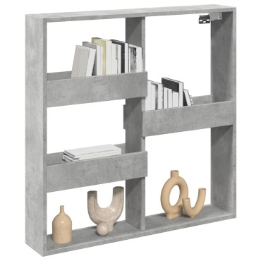 vidaXL Ντουλάπι Τοίχου Γκρι Σκυρ. 80x15x80cm Επεξεργασμένο Ξύλο 1 τεμ.