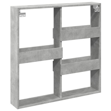 vidaXL Ντουλάπι Τοίχου Γκρι Σκυρ. 80x15x80cm Επεξεργασμένο Ξύλο 1 τεμ.